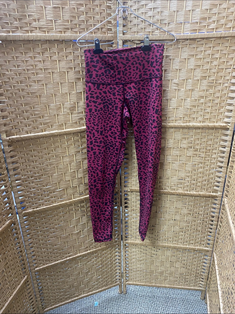 DYI Burgundy burgundy Leopard Print High-Waist Leggings
